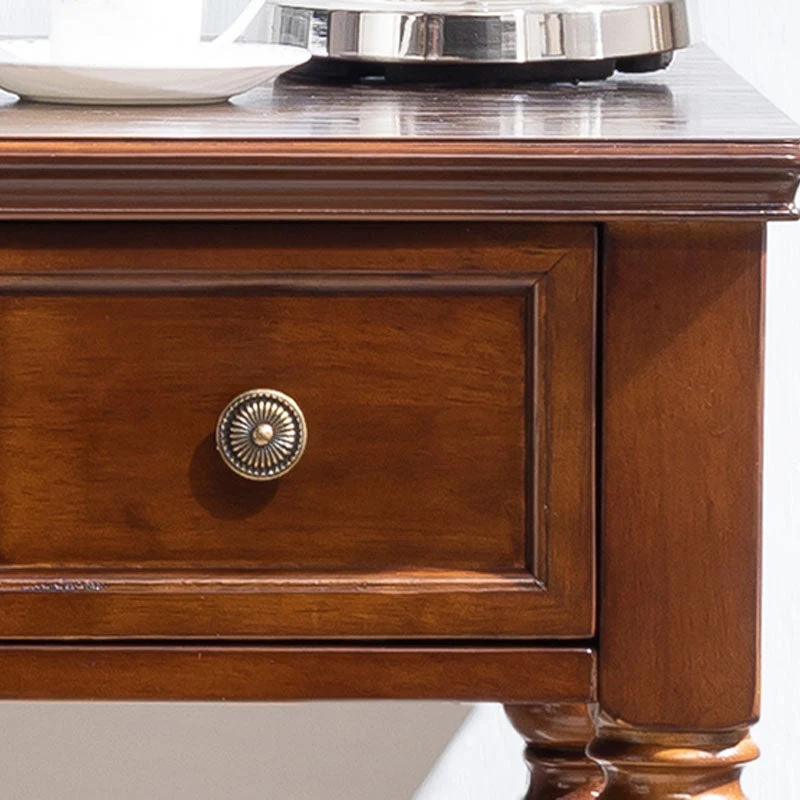 Bureau rectangulaire en bois d'hévé massif avec tiroirs Clearhalo