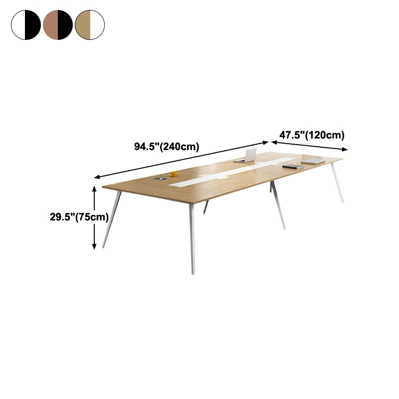 Bureau rectangulaire en bois d'ingénierie de style contemporain pour bureau Clearhalo