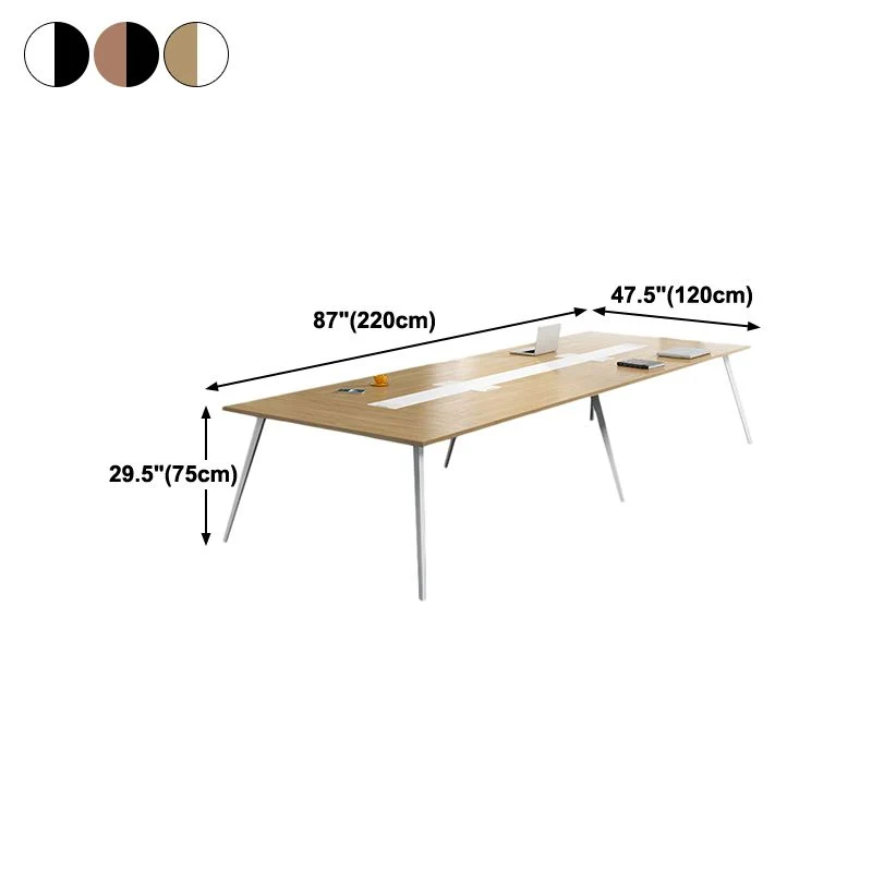 Bureau rectangulaire en bois d'ingénierie de style contemporain pour bureau Clearhalo