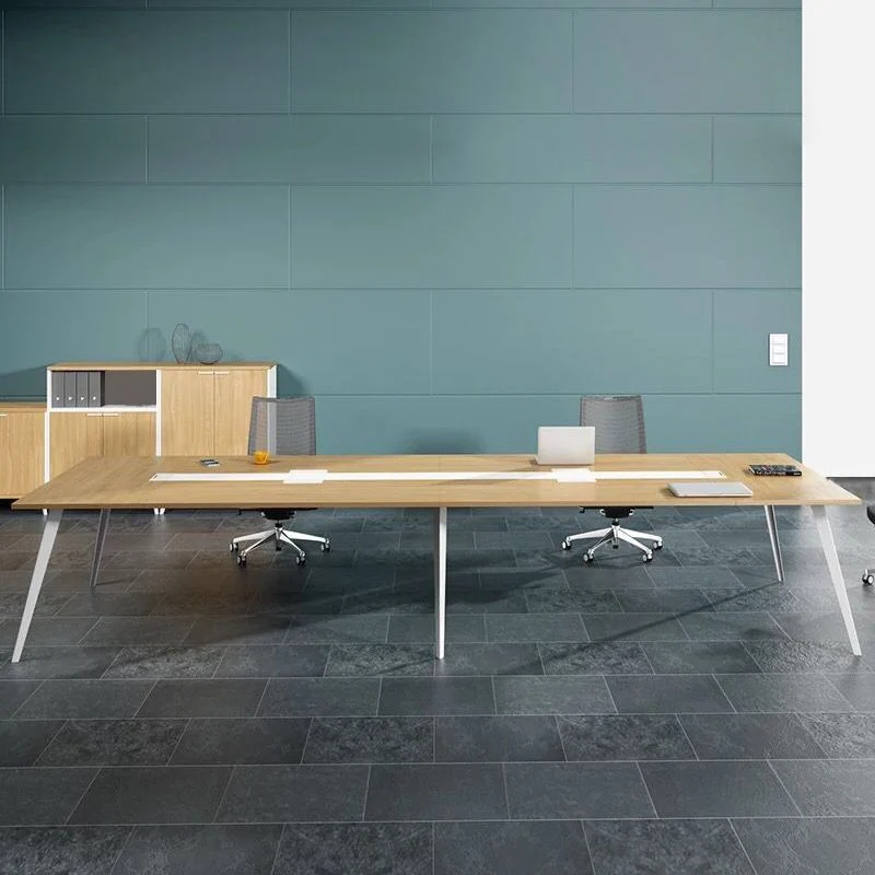 Bureau rectangulaire en bois d'ingénierie de style contemporain pour bureau Clearhalo