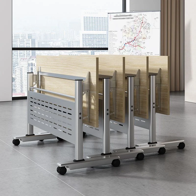 Bureau rectangulaire en bois manufacturé contemporain avec structure en métal Clearhalo