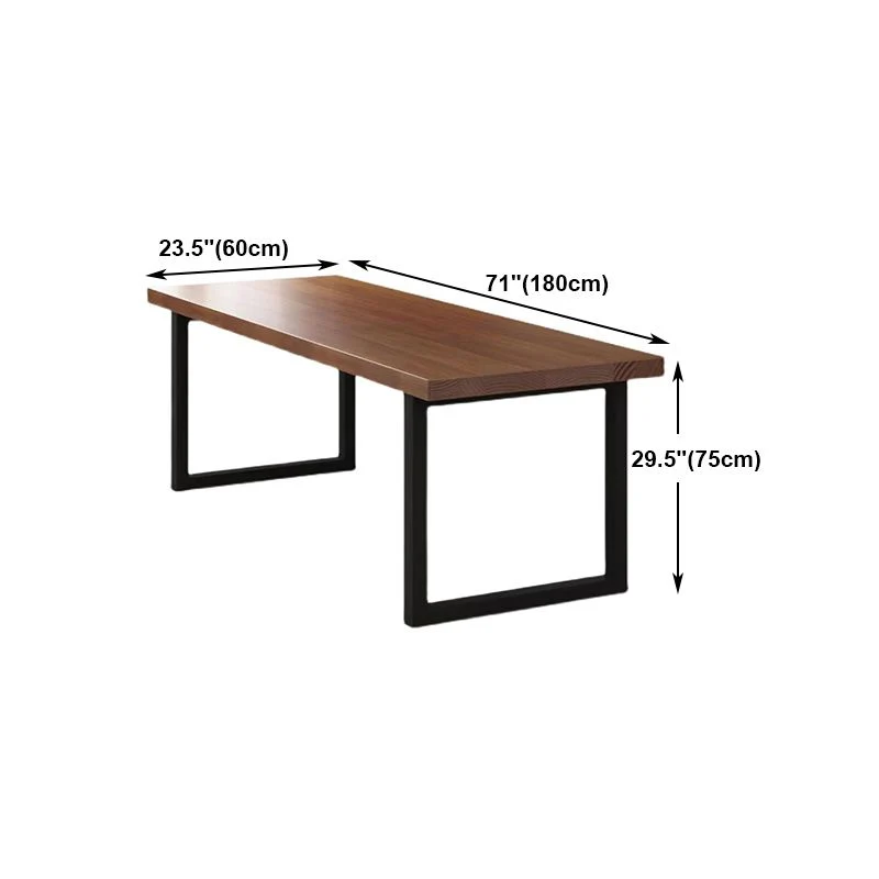 Bureau rectangulaire en bois massif avec plateau en pin et pieds noirs Clearhalo