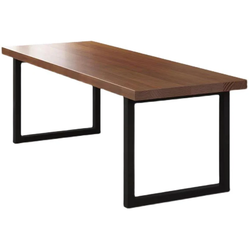 Bureau rectangulaire en bois massif avec plateau en pin et pieds noirs Clearhalo