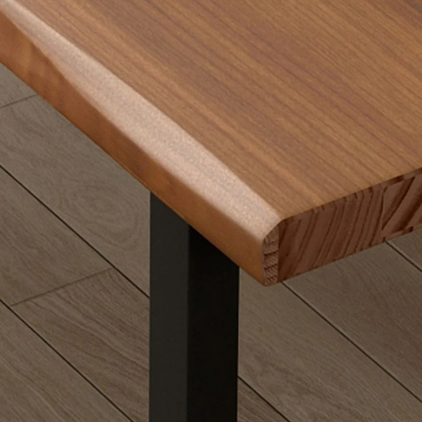 Bureau rectangulaire en bois massif avec plateau en pin et pieds noirs Clearhalo
