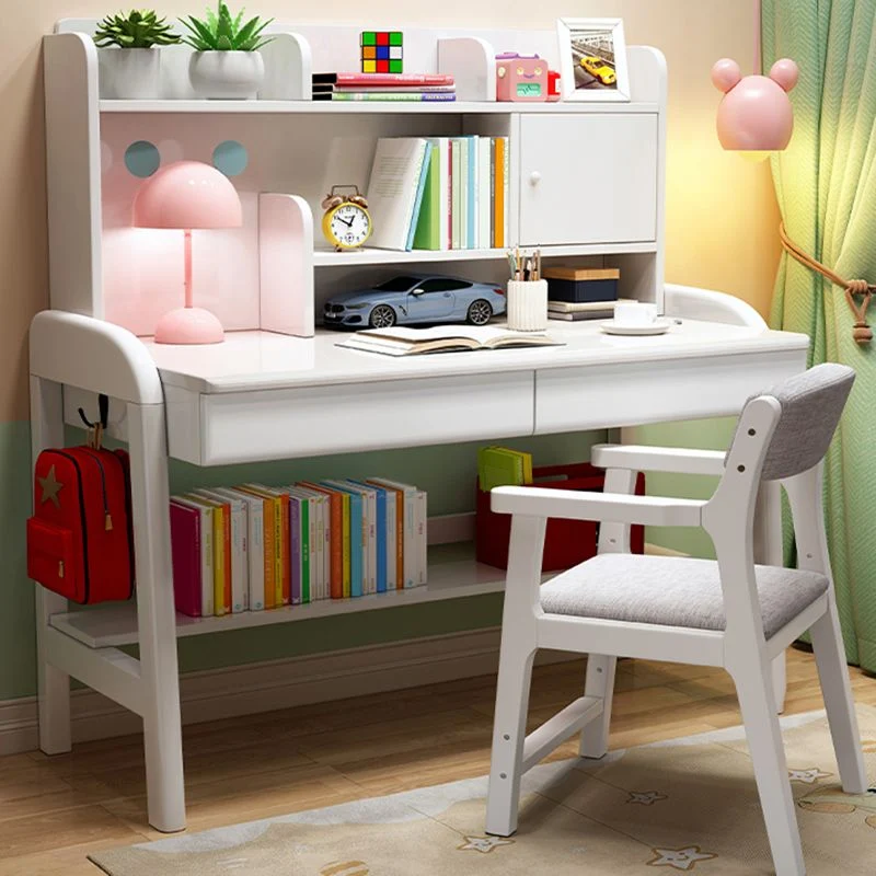 Bureau rectangulaire en bois massif, bureau d'écriture moderne pour la maison Clearhalo