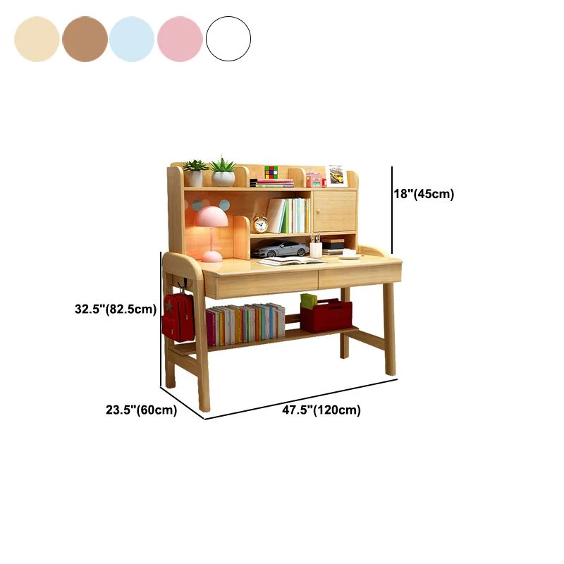 Bureau rectangulaire en bois massif, bureau d'écriture moderne pour la maison Clearhalo