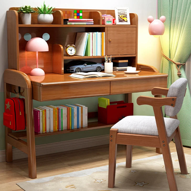 Bureau rectangulaire en bois massif, bureau d'écriture moderne pour la maison Clearhalo