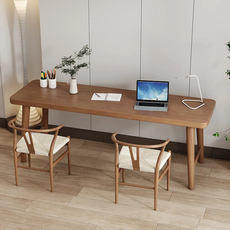 Bureau rectangulaire en bois massif, bureau moderne de 23,62 pouces de large avec base en H Clearhalo