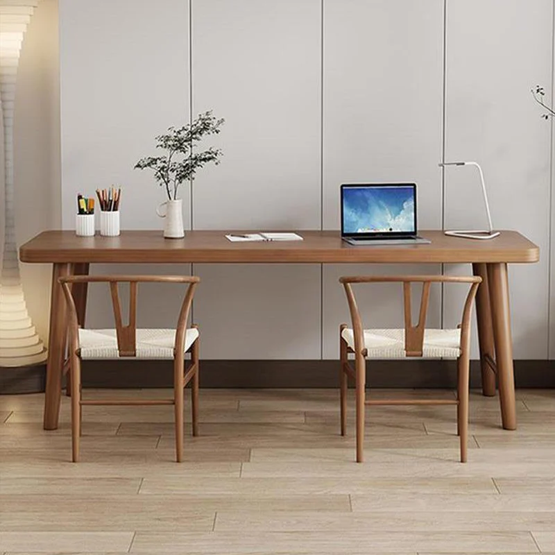 Bureau rectangulaire en bois massif, bureau moderne de 23,62 pouces de large avec base en H Clearhalo