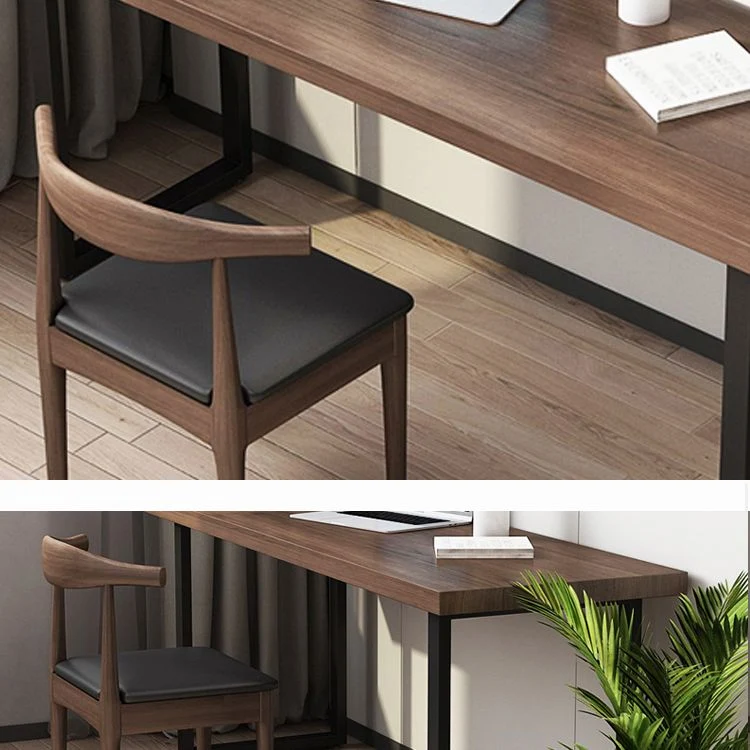 Bureau rectangulaire en bois massif, Style industriel, avec Base luge, pour la maison Clearhalo