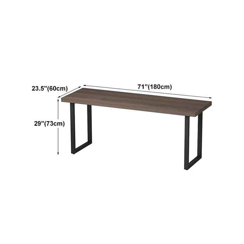 Bureau rectangulaire en bois massif, Style industriel, avec Base luge, pour la maison Clearhalo