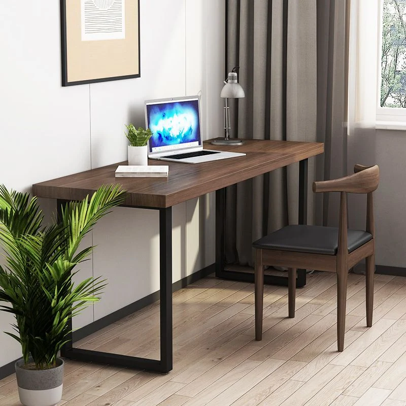 Bureau rectangulaire en bois massif, Style industriel, avec Base luge, pour la maison Clearhalo