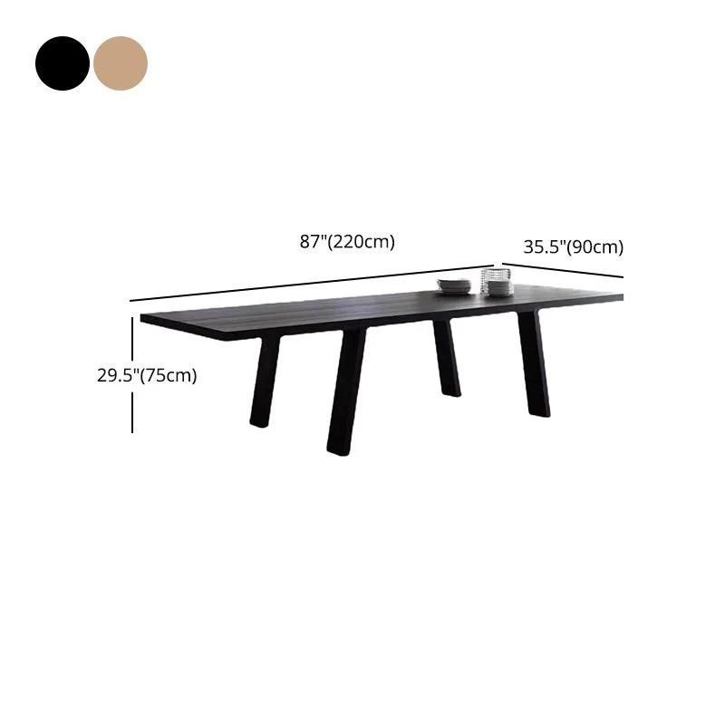 Bureau rectangulaire en bois massif, Table de réunion industrielle Clearhalo
