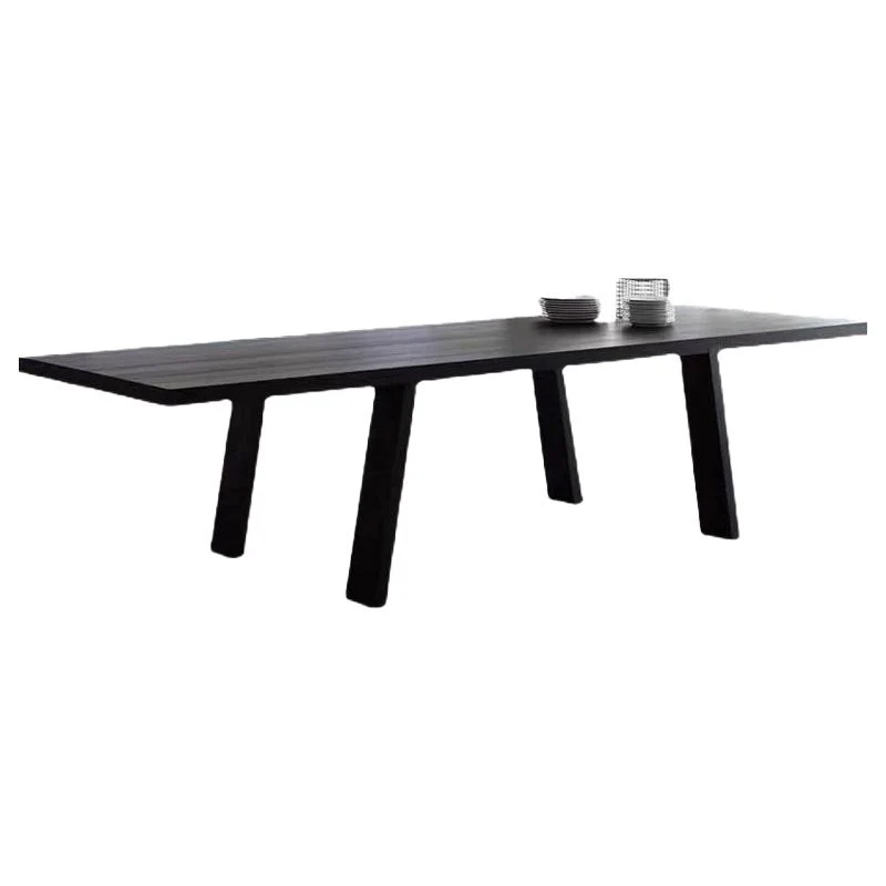 Bureau rectangulaire en bois massif, Table de réunion industrielle Clearhalo