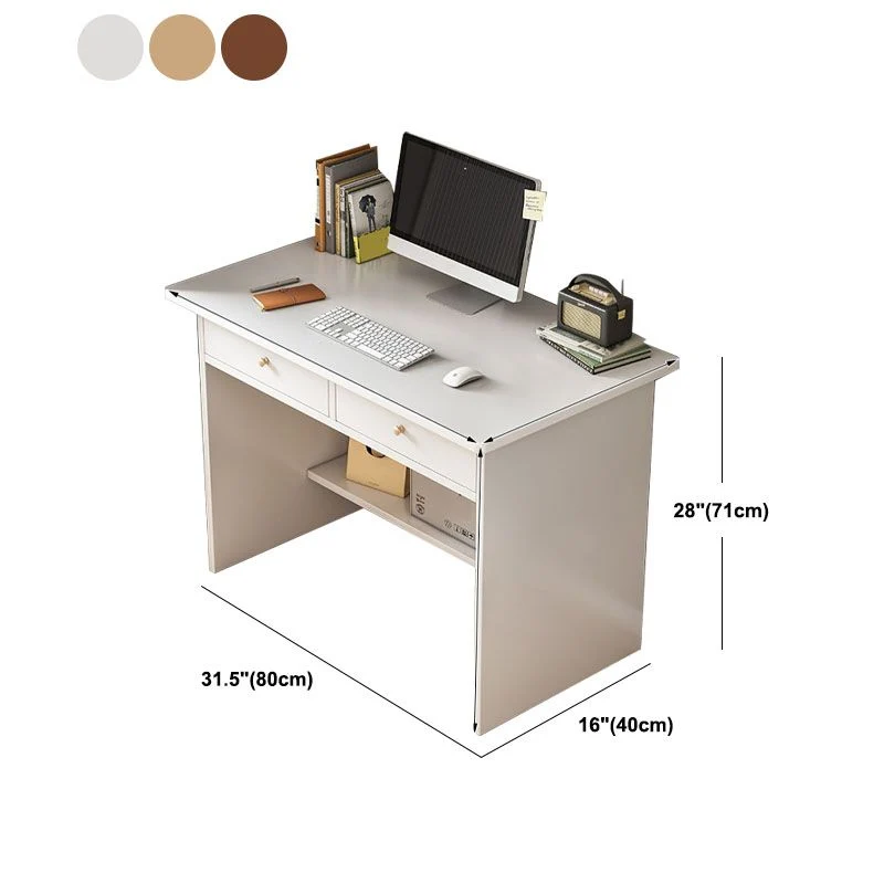 Bureau rectangulaire en bois moderne avec 2 tiroirs Clearhalo