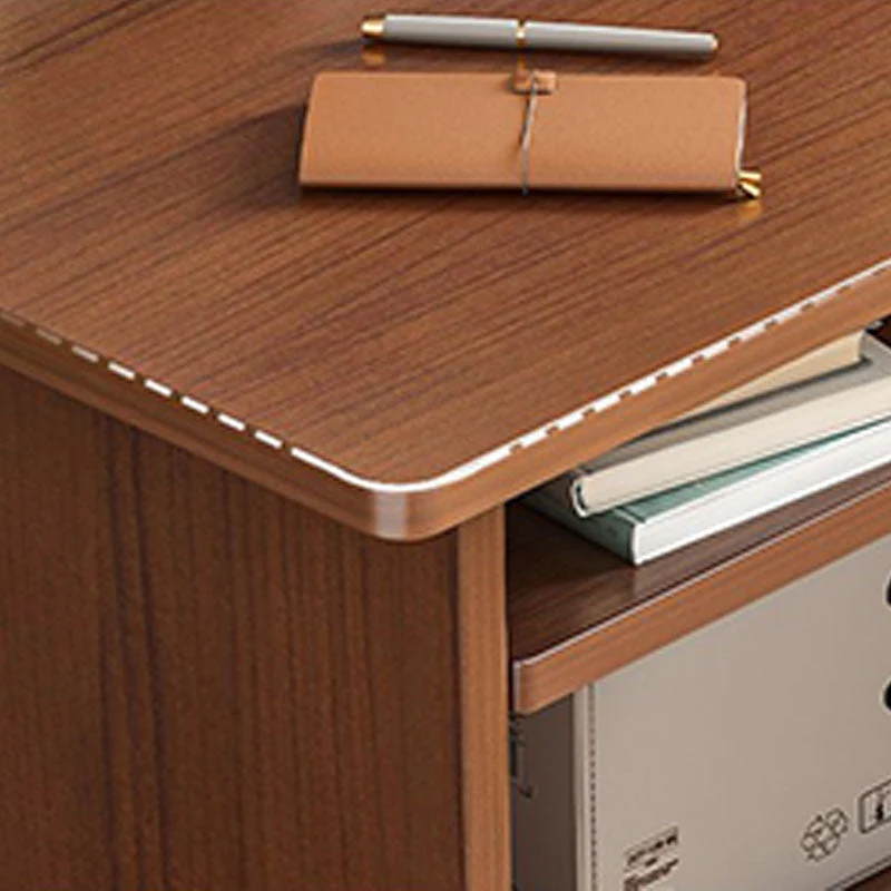 Bureau rectangulaire en bois moderne avec 2 tiroirs Clearhalo