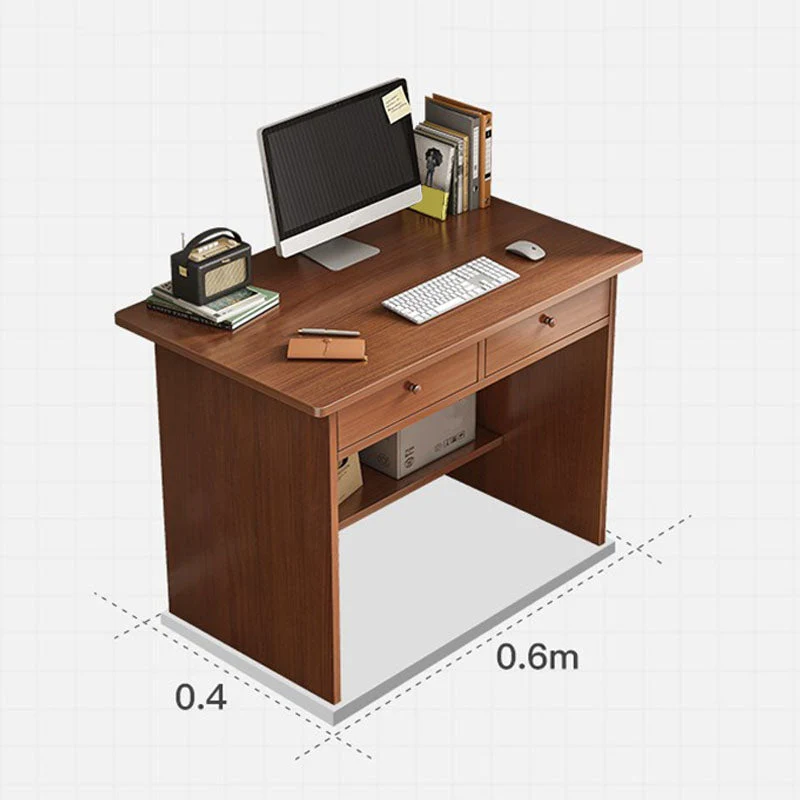 Bureau rectangulaire en bois moderne avec 2 tiroirs Clearhalo
