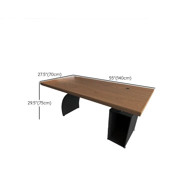 Bureau rectangulaire en bois de pin et métal marron et noir Clearhalo