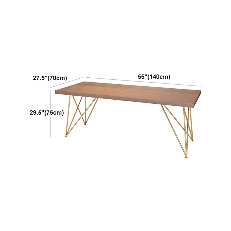 Bureau rectangulaire en bois de style Glam avec cadre doré Clearhalo