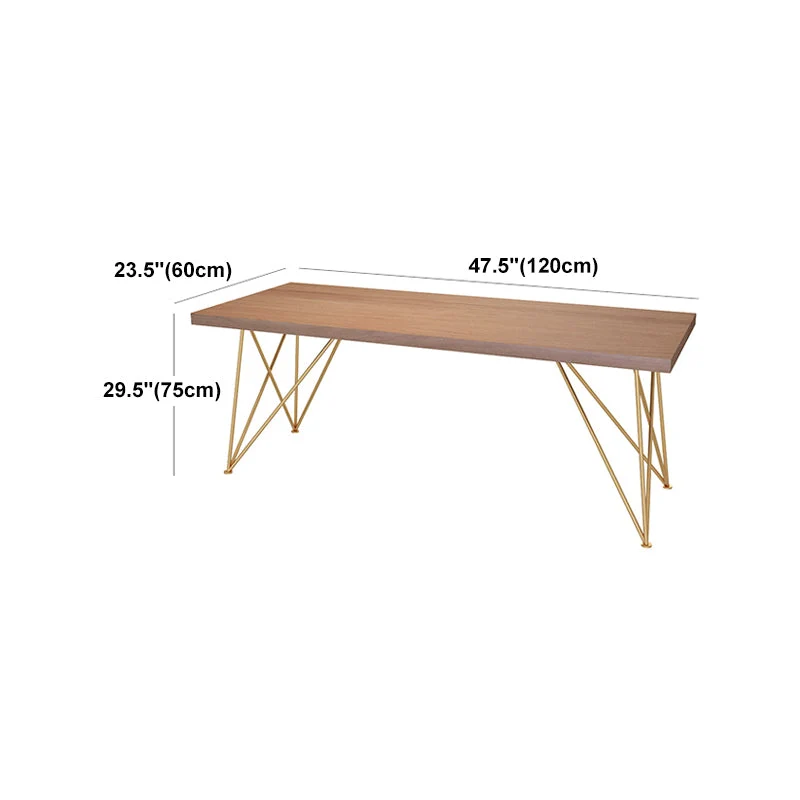 Bureau rectangulaire en bois de style Glam avec cadre doré Clearhalo