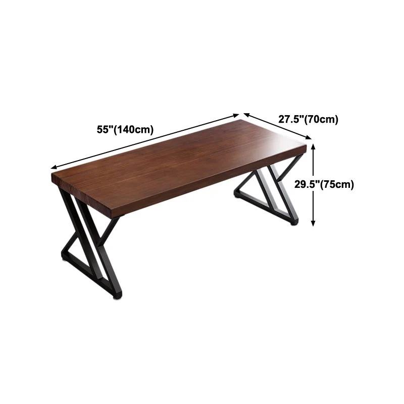 Bureau rectangulaire Bureau en bois massif de style contemporain Clearhalo