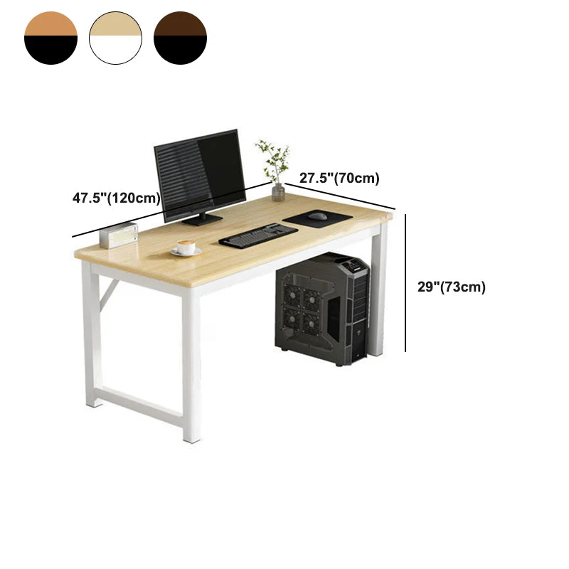 Bureau rectangulaire contemporain en bois d'ingénierie, bureau à Base en forme de H pour le bureau à domicile Clearhalo