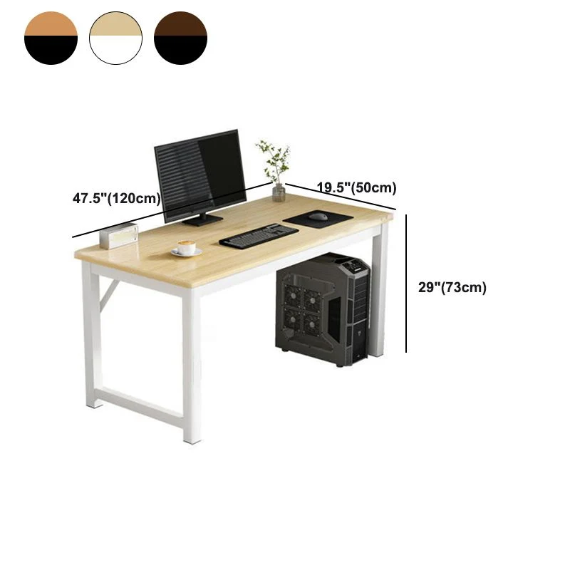 Bureau rectangulaire contemporain en bois d'ingénierie, bureau à Base en forme de H pour le bureau à domicile Clearhalo