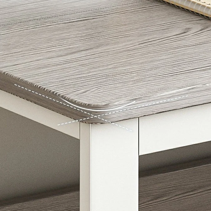 Bureau rectangulaire contemporain en bois d'ingénierie pour chambre à coucher, bureau avec tiroirs Clearhalo