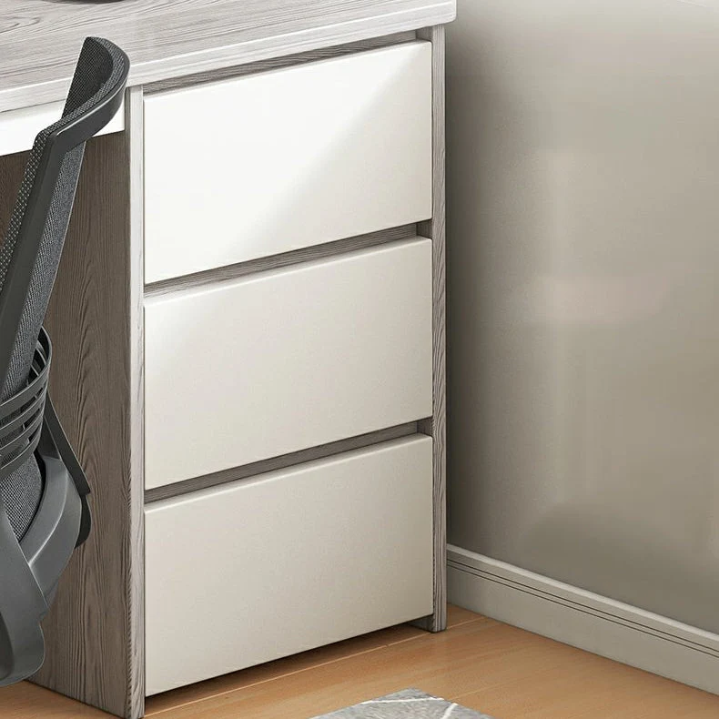 Bureau rectangulaire contemporain en bois d'ingénierie pour chambre à coucher, bureau avec tiroirs Clearhalo