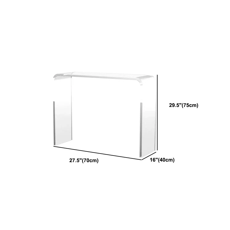 Bureau rectangulaire à la maison, bureau d'écriture en acrylique de Style moderne Clearhalo