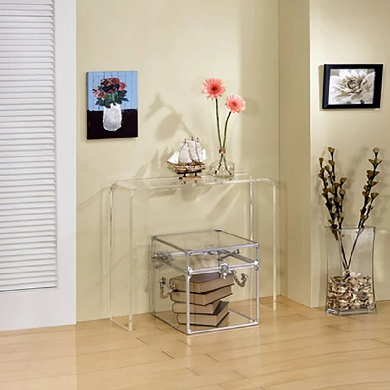 Bureau rectangulaire à la maison, bureau d'écriture en acrylique de Style moderne Clearhalo