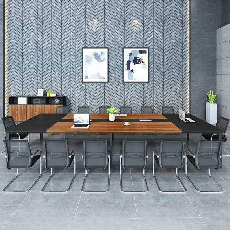 Bureau rectangulaire moderne avec pieds en métal, bureau en bois manufacturé pour la maison Clearhalo