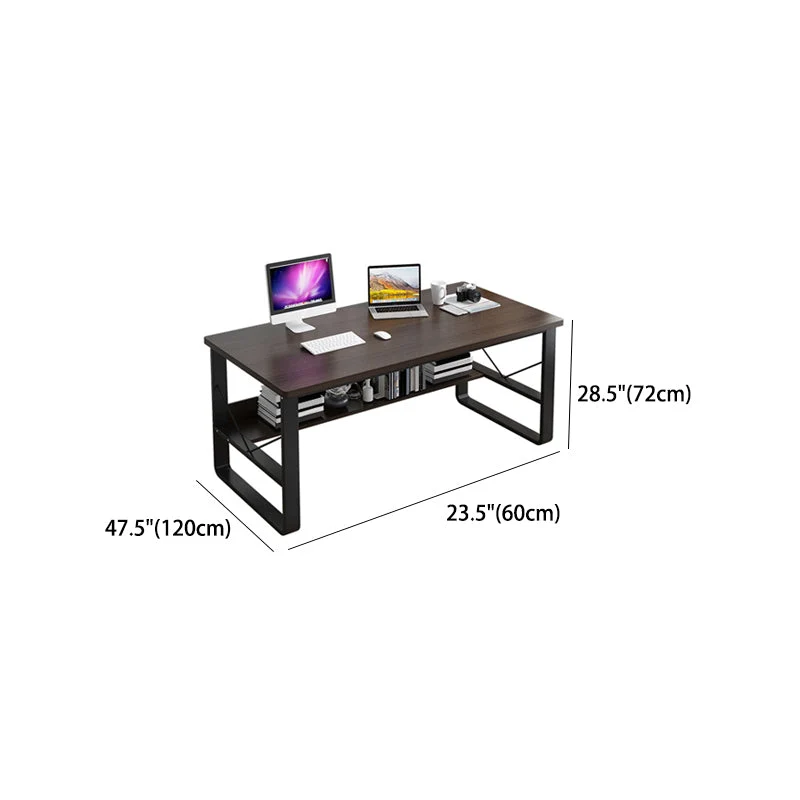 Bureau rectangulaire moderne en bois artificiel avec base luge Clearhalo