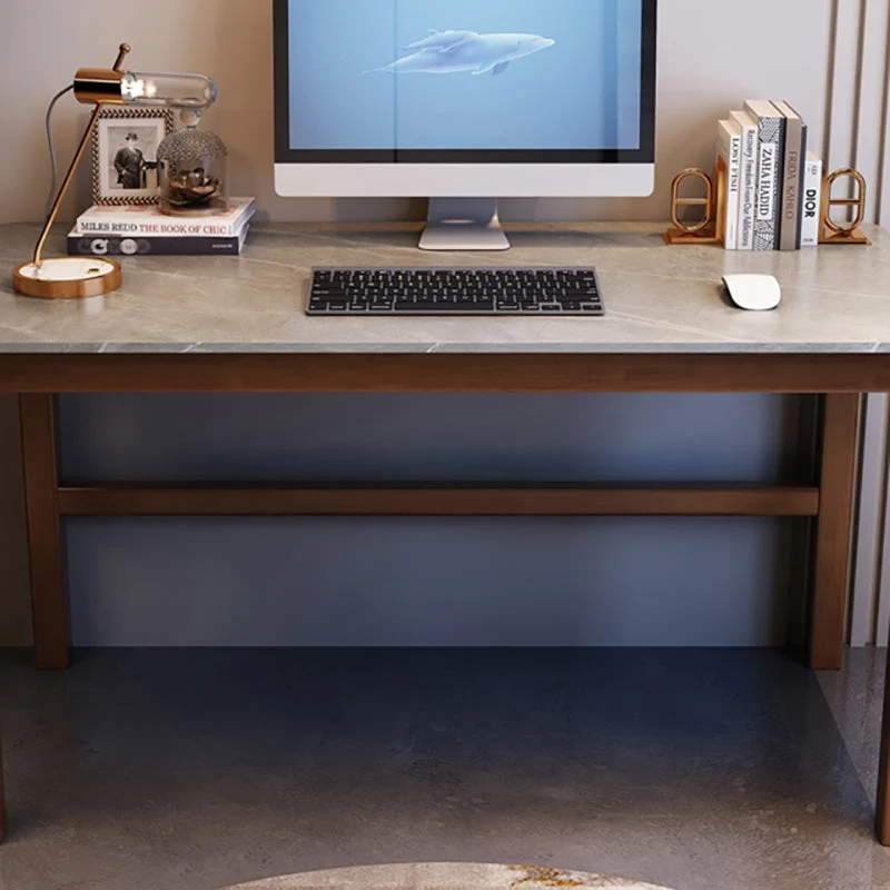 Bureau rectangulaire moderne en marbre bureau d'écriture en bois massif Clearhalo