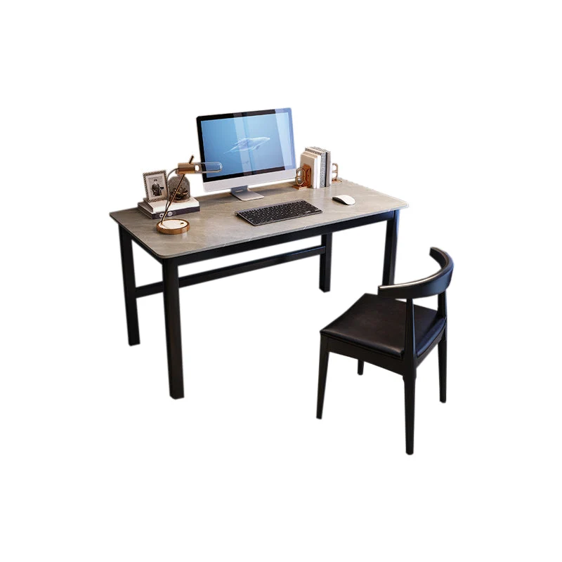 Bureau rectangulaire moderne en marbre bureau d'écriture en bois massif Clearhalo