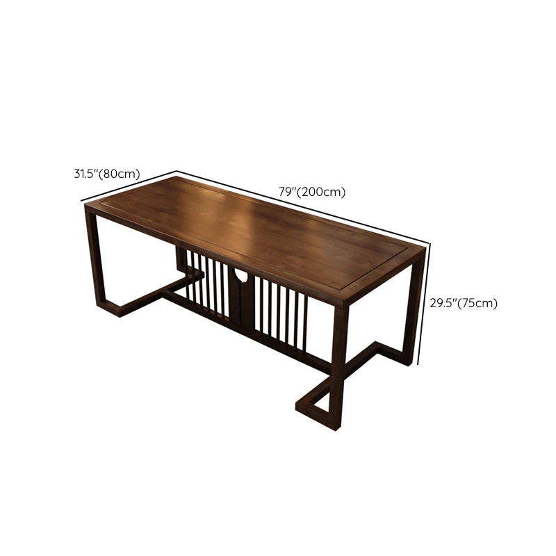 Bureau rectangulaire moderne pour chambre à coucher, bureau en naturel Clearhalo