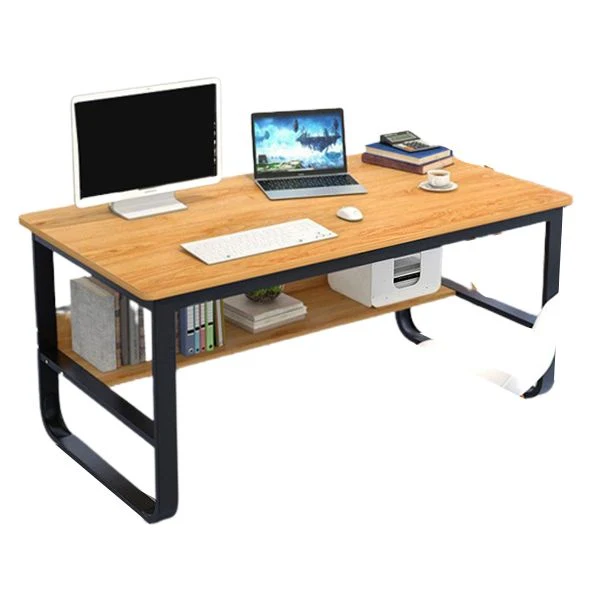 Bureau rectangulaire en métal et bois pour chambre à coucher Clearhalo