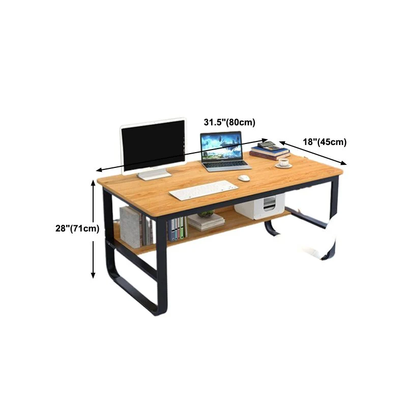 Bureau rectangulaire en métal et bois pour chambre à coucher Clearhalo