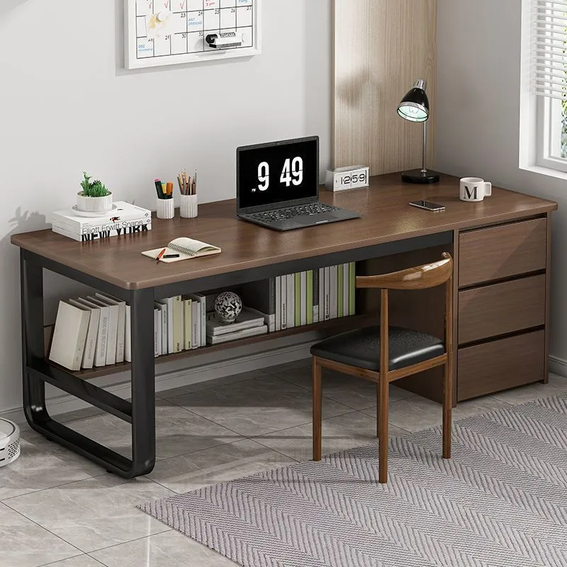Bureau rectangulaire en métal et en bois pour dortoir Clearhalo