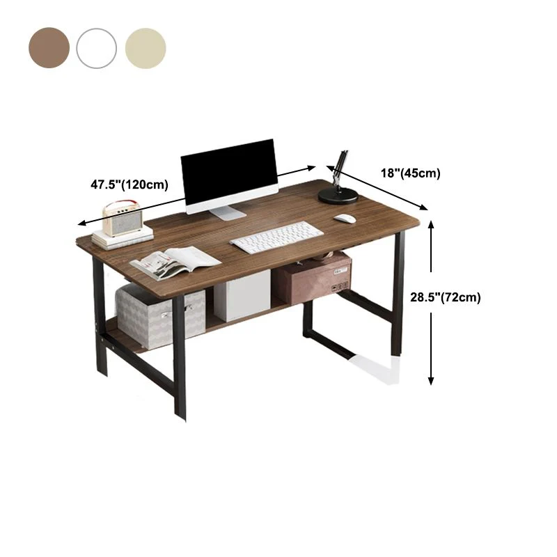 Bureau rectangulaire en métal et en bois pour dortoir Clearhalo