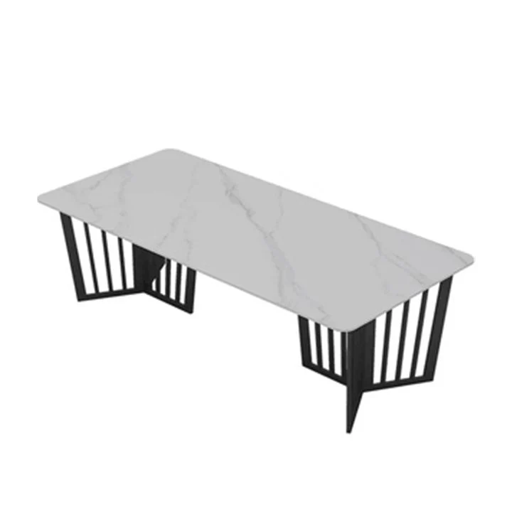 Bureau rectangulaire en métal contemporain avec base en épingle à cheveux Clearhalo