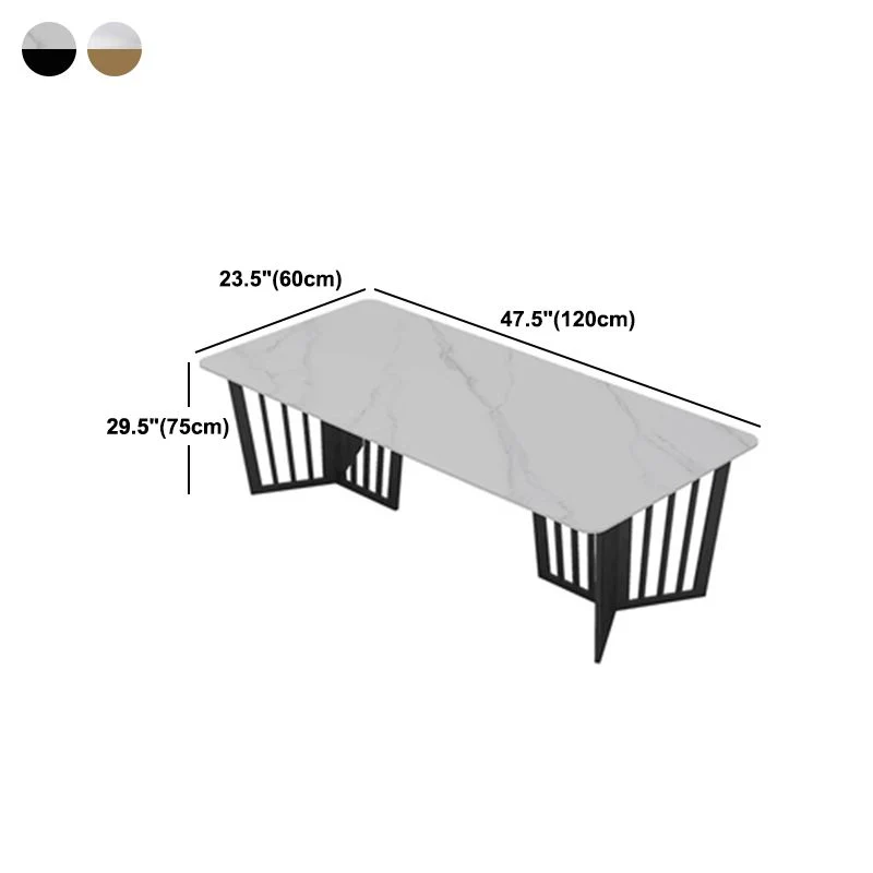 Bureau rectangulaire en métal contemporain avec base en épingle à cheveux Clearhalo