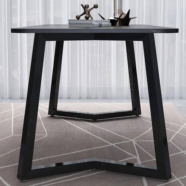 Bureau rectangulaire en pierre, bureau d'écriture de style moderne avec pieds en fer Clearhalo