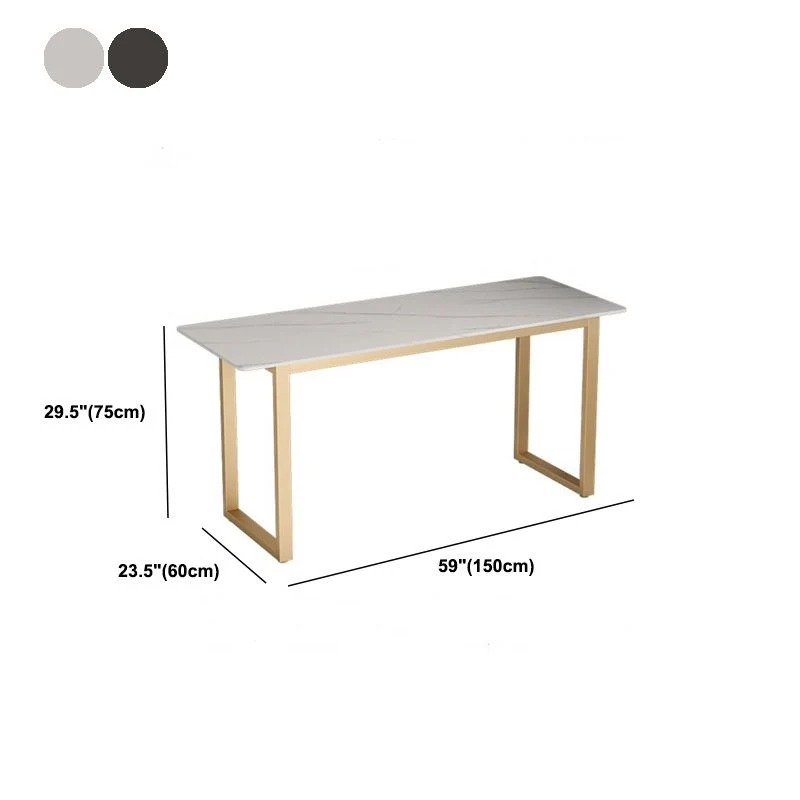 Bureau rectangulaire en pierre frittée, finition mate Clearhalo