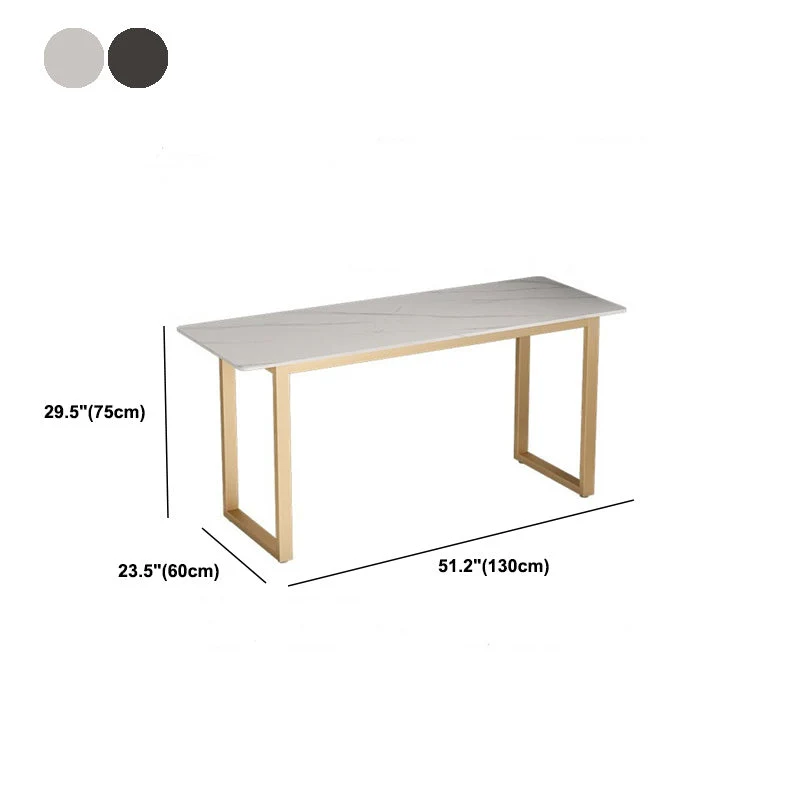 Bureau rectangulaire en pierre frittée, finition mate Clearhalo