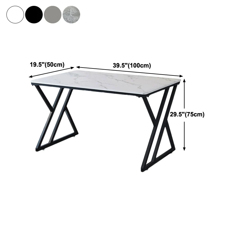 Bureau rectangulaire en pierre de style contemporain avec base luge Clearhalo