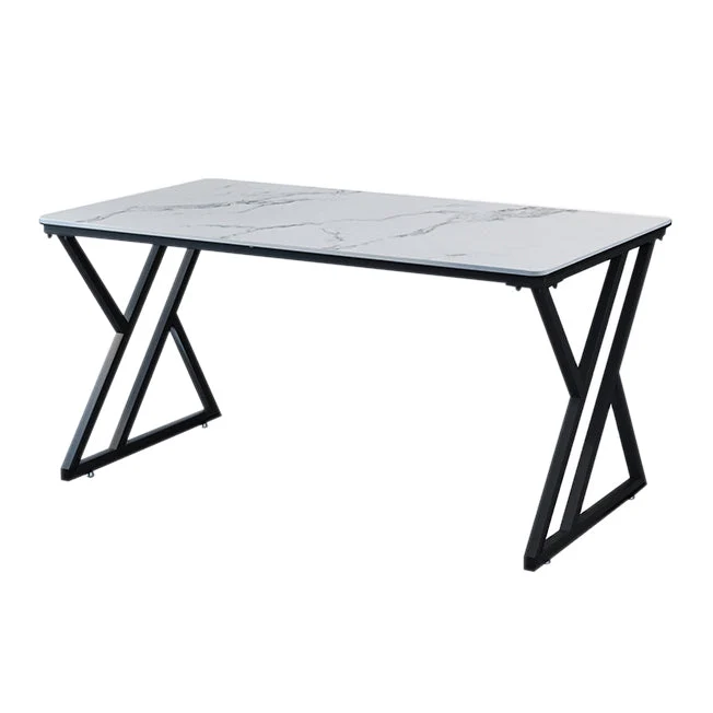 Bureau rectangulaire en pierre de style contemporain avec base luge Clearhalo