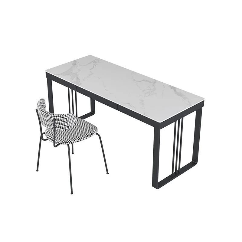 Bureau rectangulaire en pierre de style industriel avec 1 tiroir Clearhalo