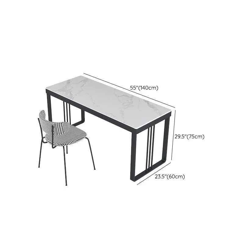 Bureau rectangulaire en pierre de style industriel avec 1 tiroir Clearhalo