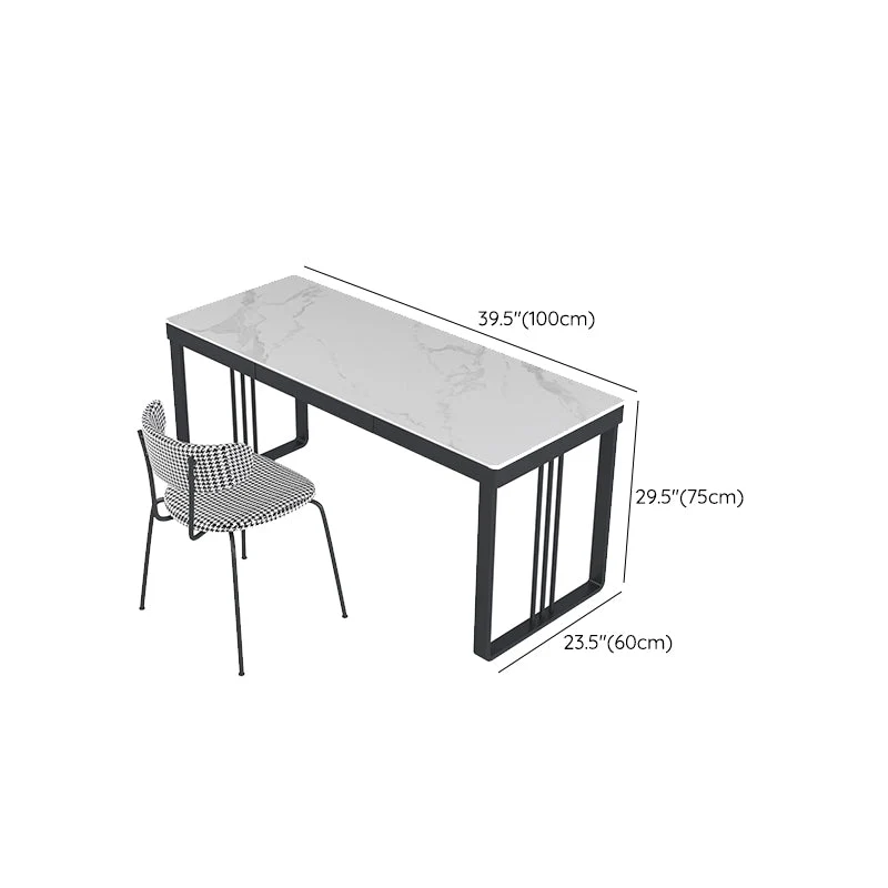 Bureau rectangulaire en pierre de style industriel avec 1 tiroir Clearhalo